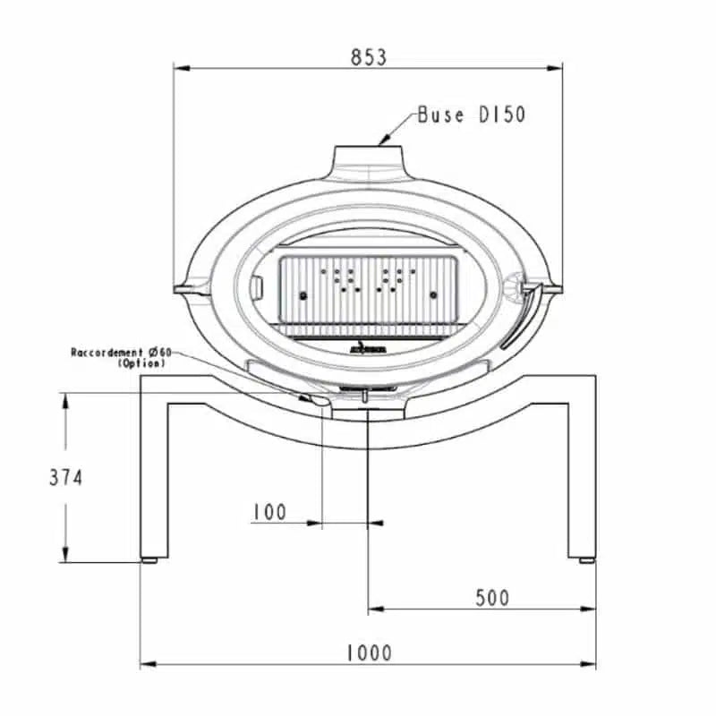 Hydro Fire Invicta Brio on Small Bench (Direct Air Supply)