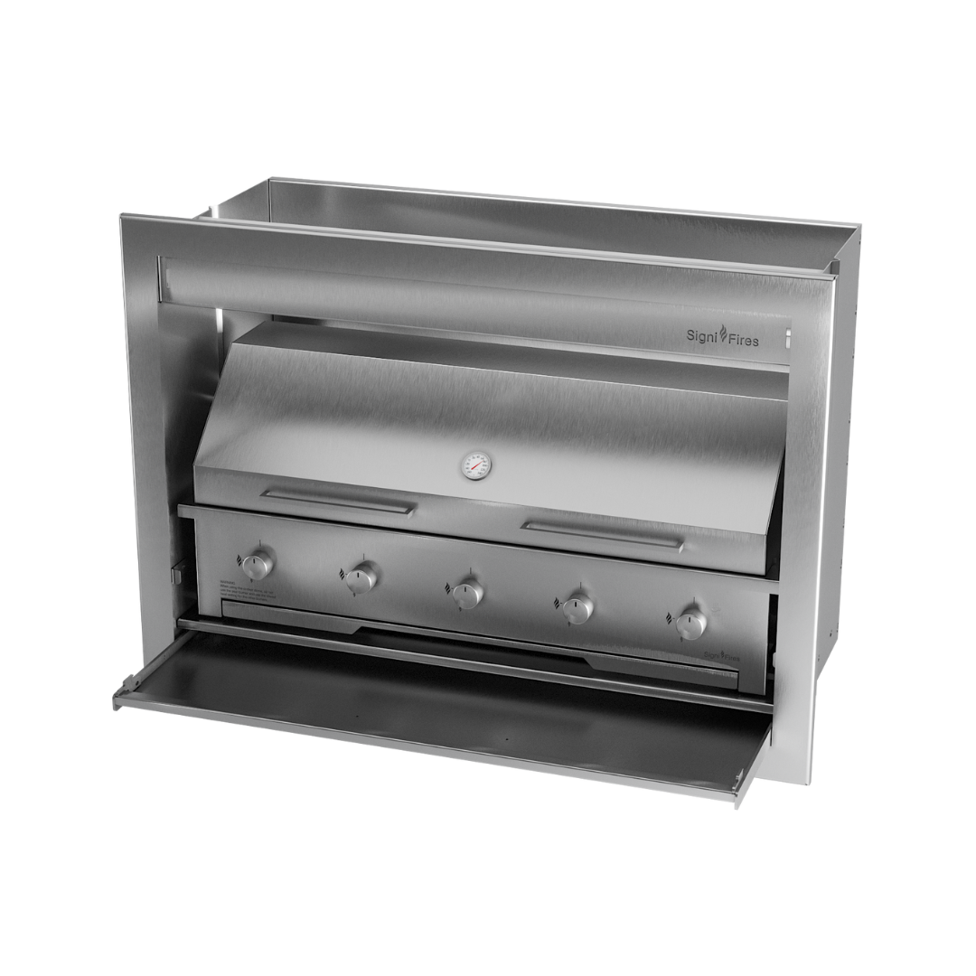 1200mm gas braai unit with dome stainless steel design