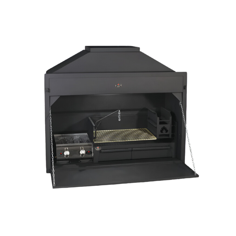 1500 Combo built in braai Option A with ember maker and spit options