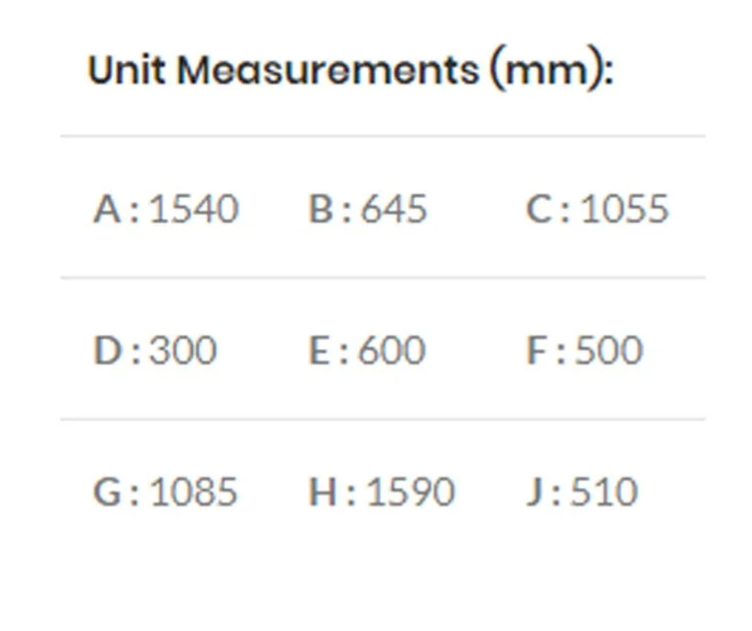 1500 Combo built in braai Option A information sheet with layout