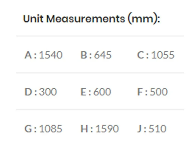  4 Burner gas grill unit measurements