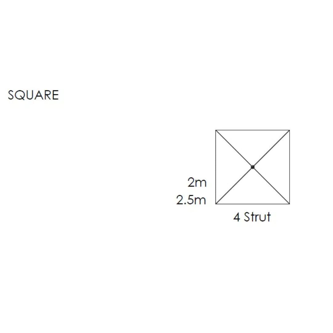 Hydro Fire 2.5m Square Ecru Aluminium Corpzone Parasol (excludes Medium Base)