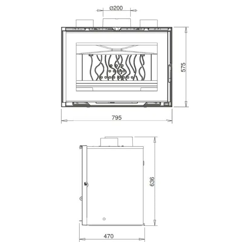 Hydro Fire Invicta Saphire 800 EXP Built-In Fireplace