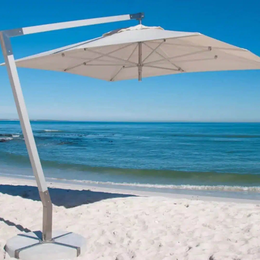 Hydro Fire 3m Square Ecru Cantilever Atlantic Parasol (Wall Mounted)