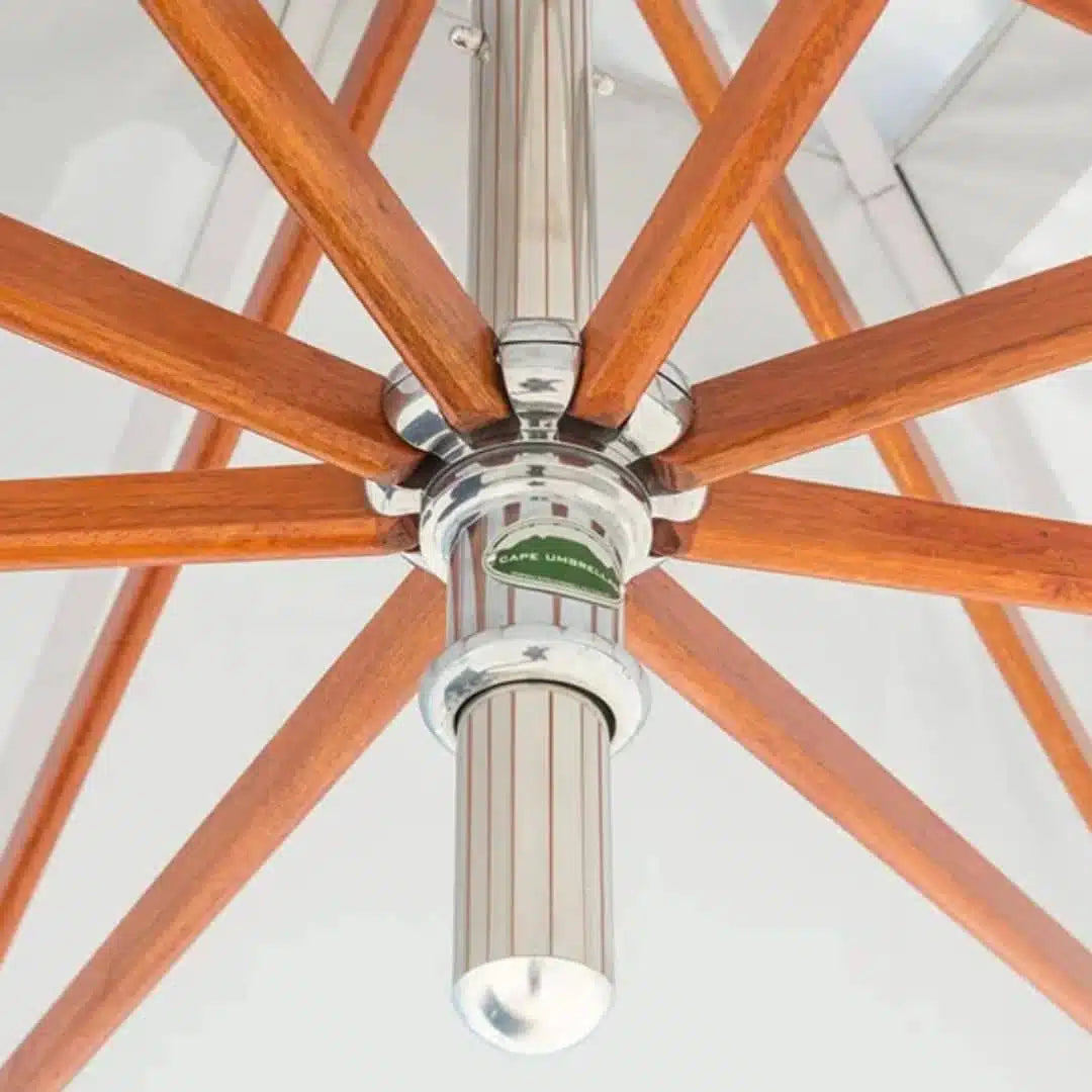 Hydro Fire 4m Round Ecru Cantilever West Coast Parasol (Incl Cross Base & Pavers)