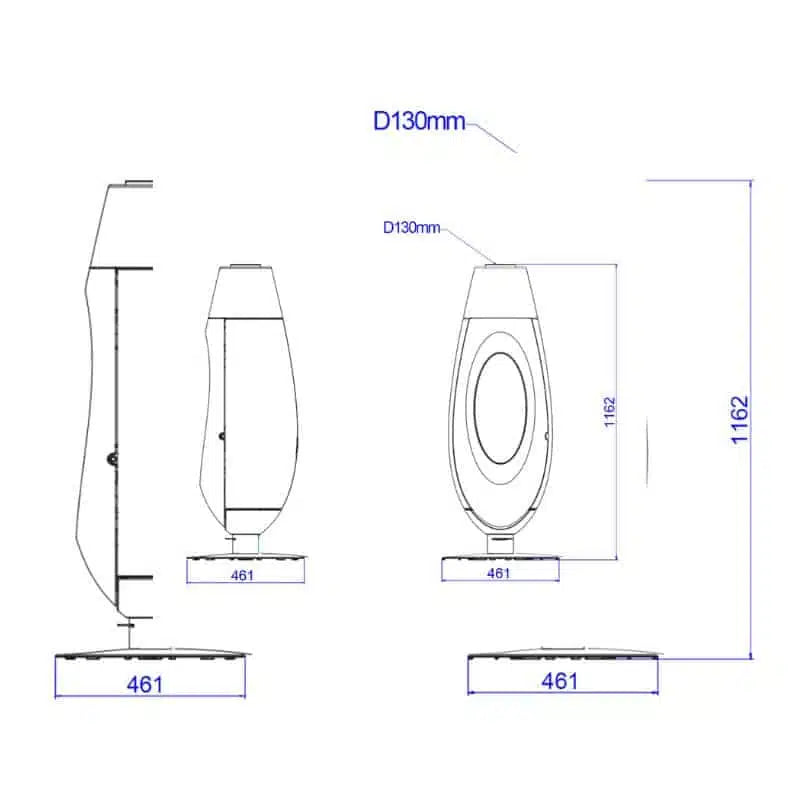 Hydro Fire Invicta Ovatio Freestanding Fireplace