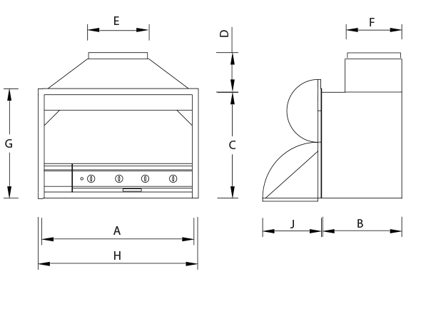 1200 Combo built in braai option B information diagram