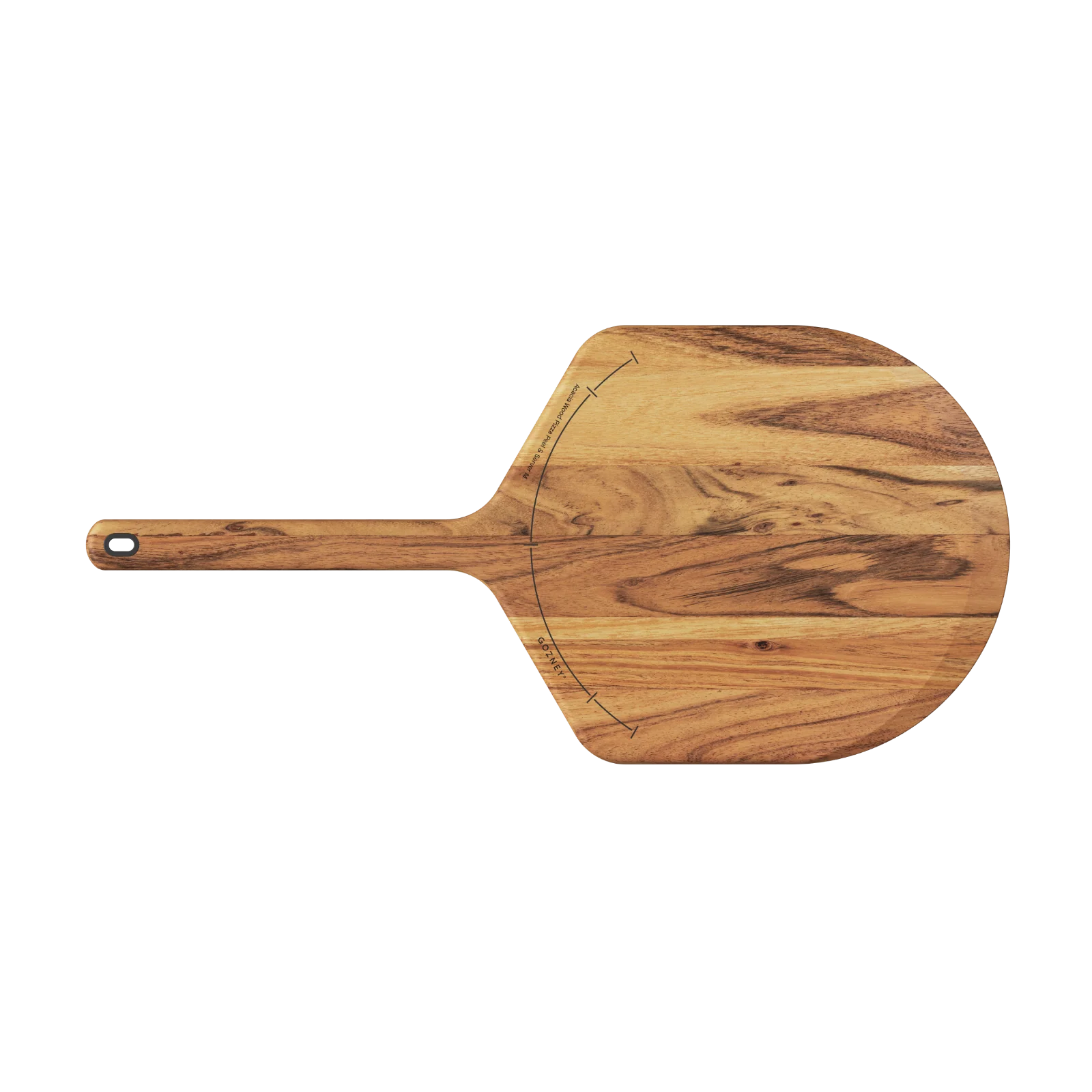 Wooden pizza peel on a white background