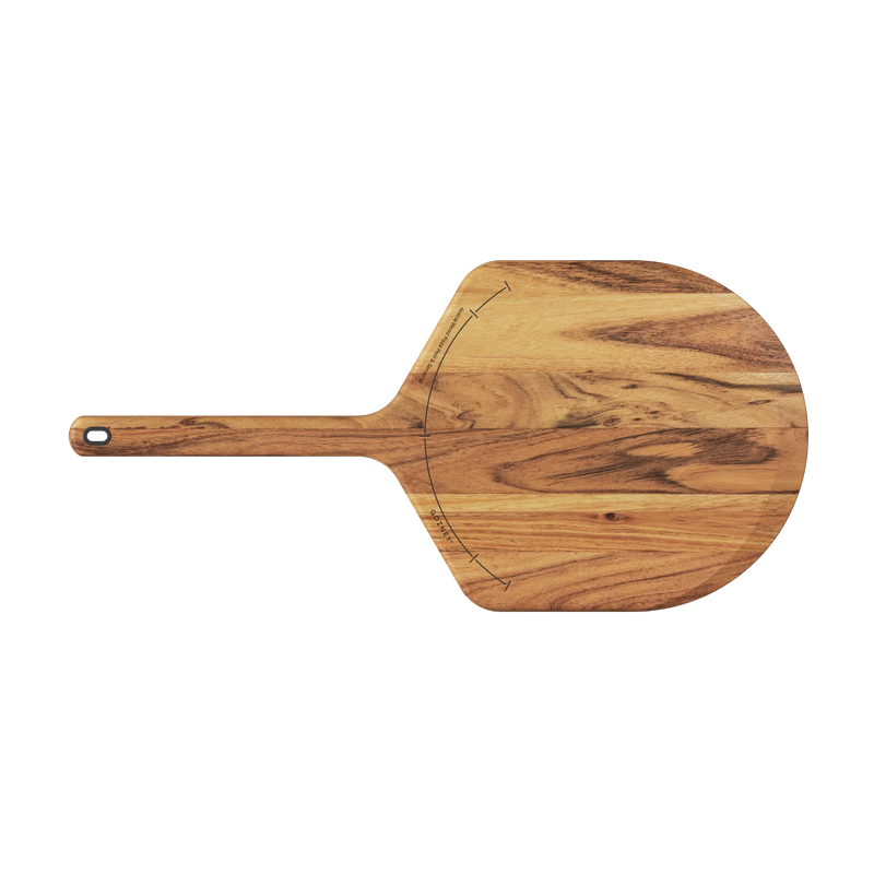 Wooden pizza peel on a white background