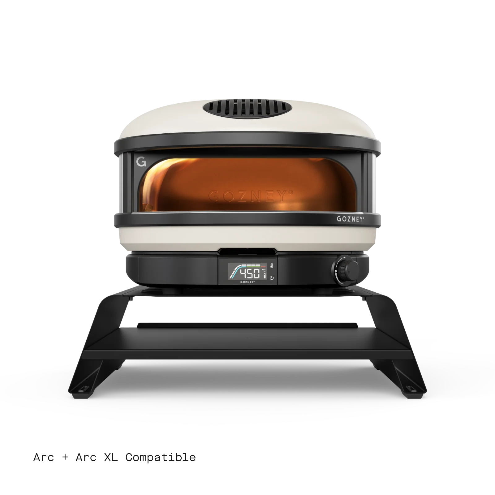 Portable oven with digital display on a white background