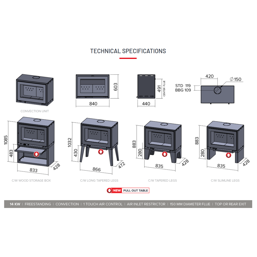 INFINITI CONVECTION UNIT 14KW | SINGLE SIDED