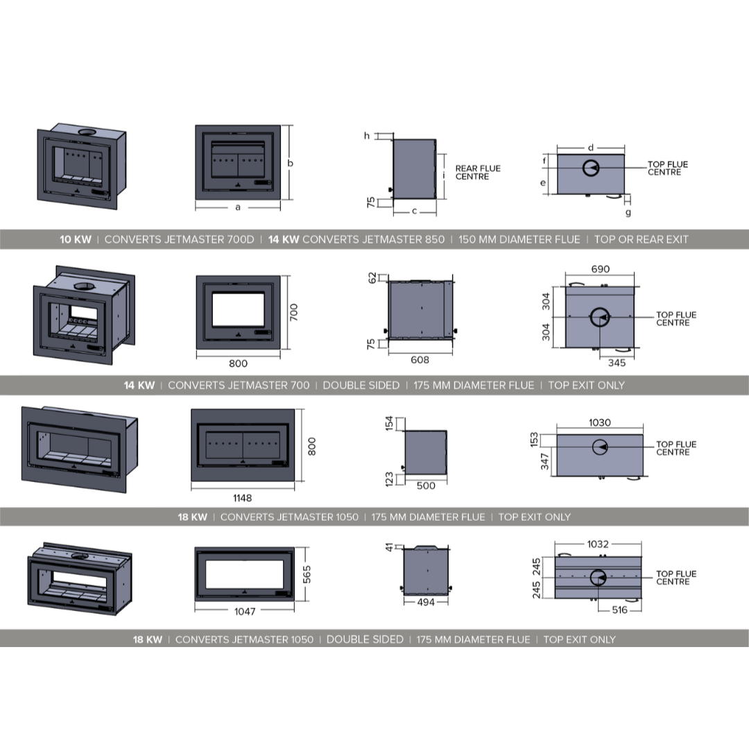 Double sided insert conversion information graphic