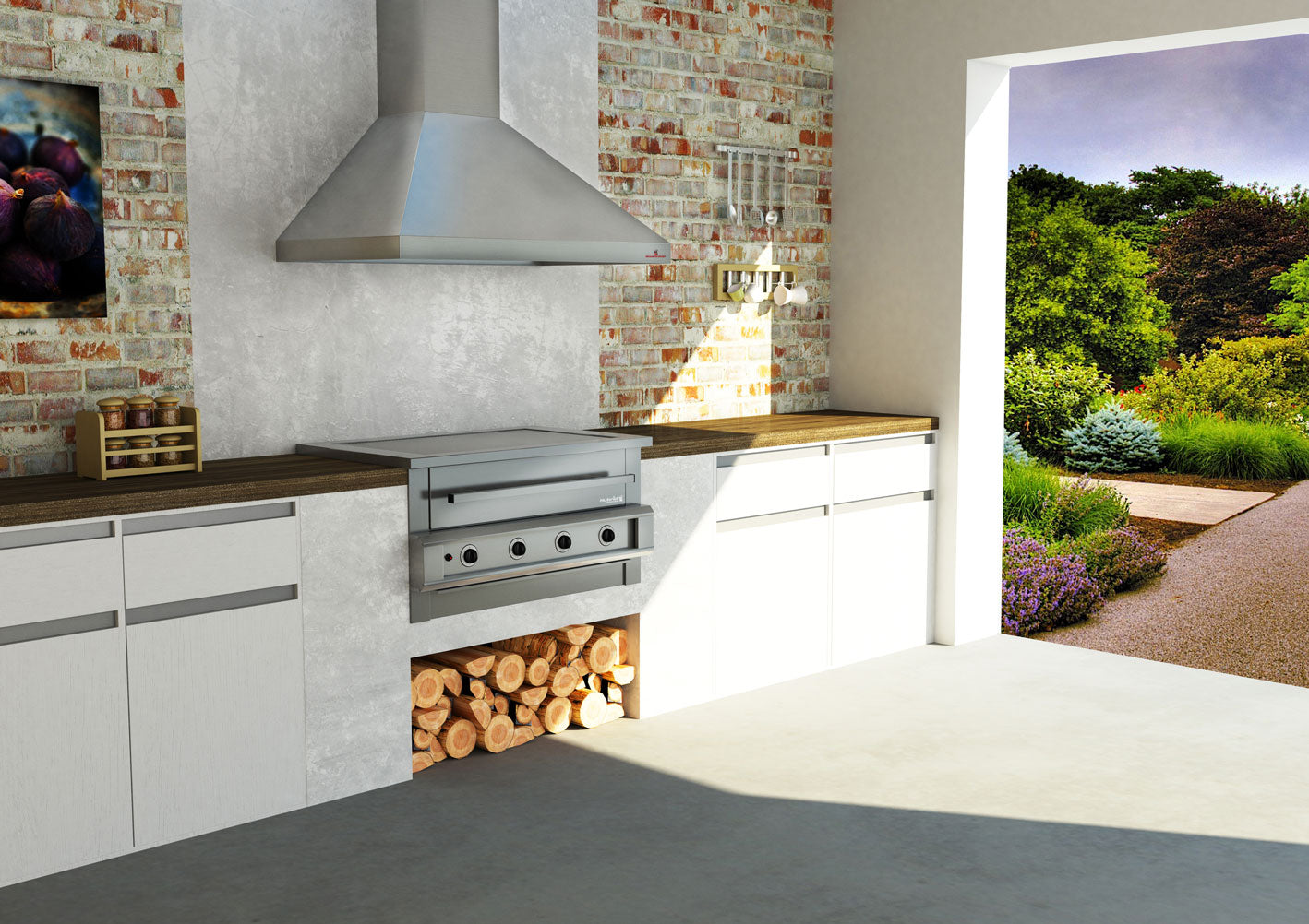 Chad-O-Chef 4 burner hybrid braai gas wood charcoal