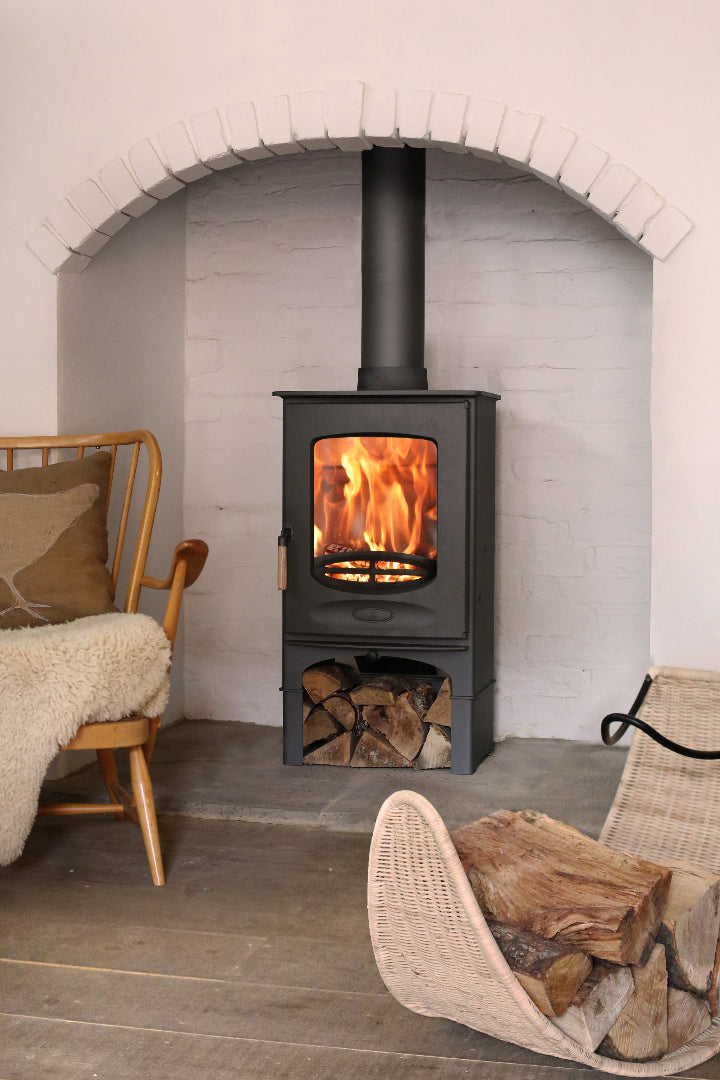 Charnwood wood stove, living room lifestyle interior