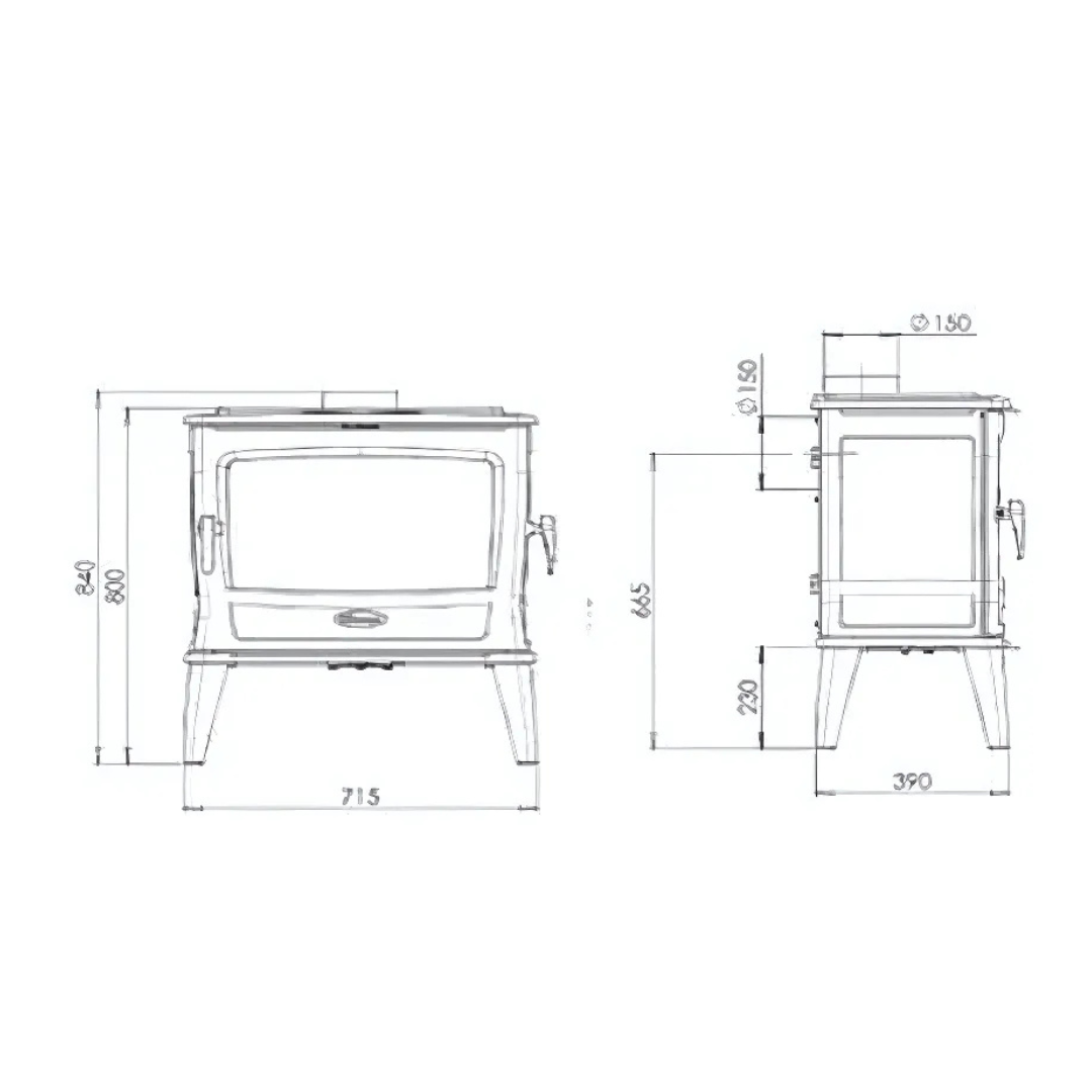 DOVRE TAI 55 WOODBURNING with SIDE DOOR