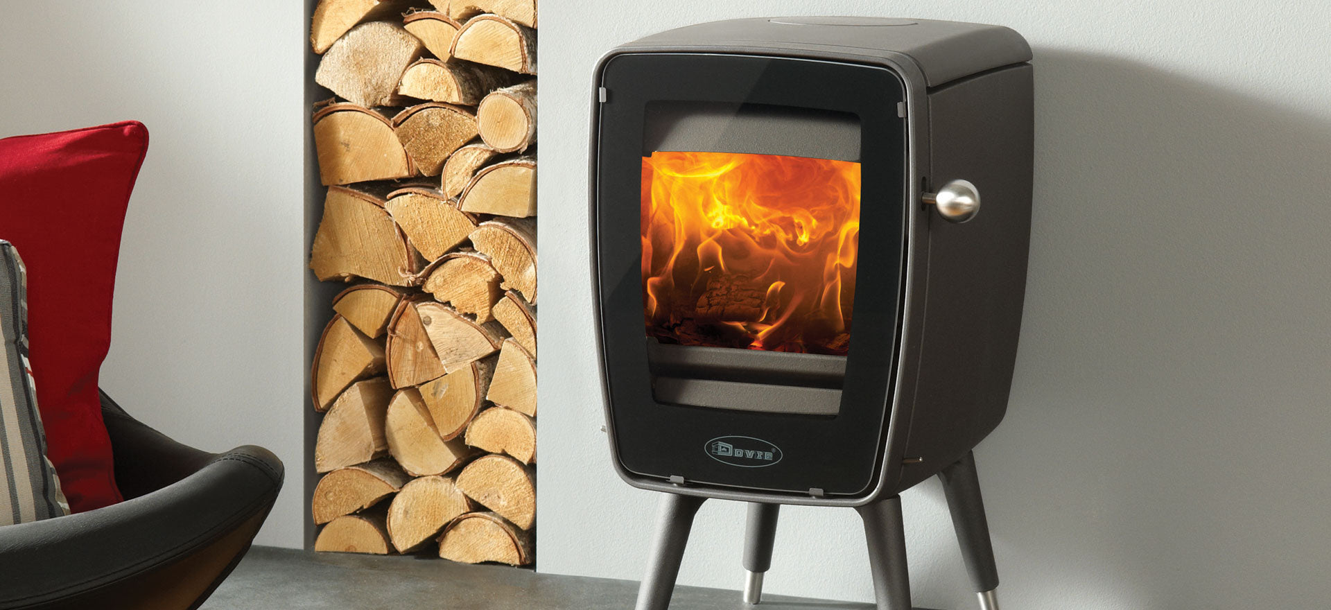Dovre Vintage 30 wood burning stove in portrait format, cast iron design