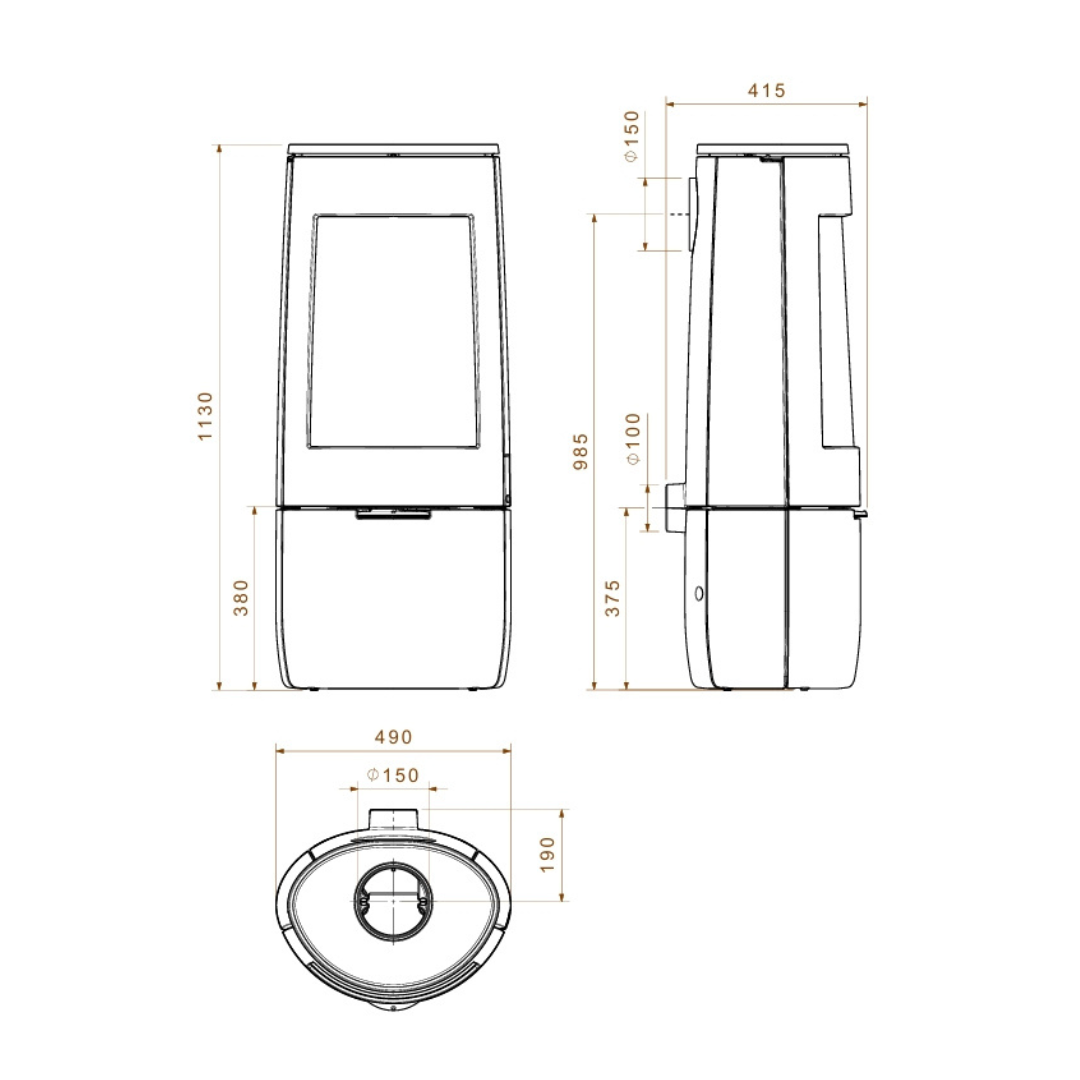 Dovre Bold fireplace specifictions and design