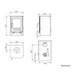 Henley Sherwood 5 wood fireplace technical drawing view