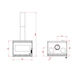 technical diagram of Ecopalex GTM70 fireplace