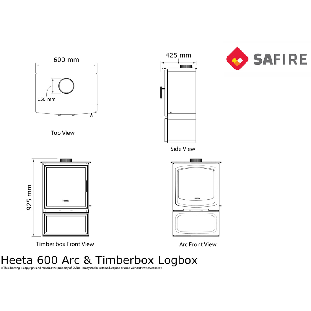 SAfire HEETA 600 TIMBERBOX WOOD FIREPLACE | LOG BOX