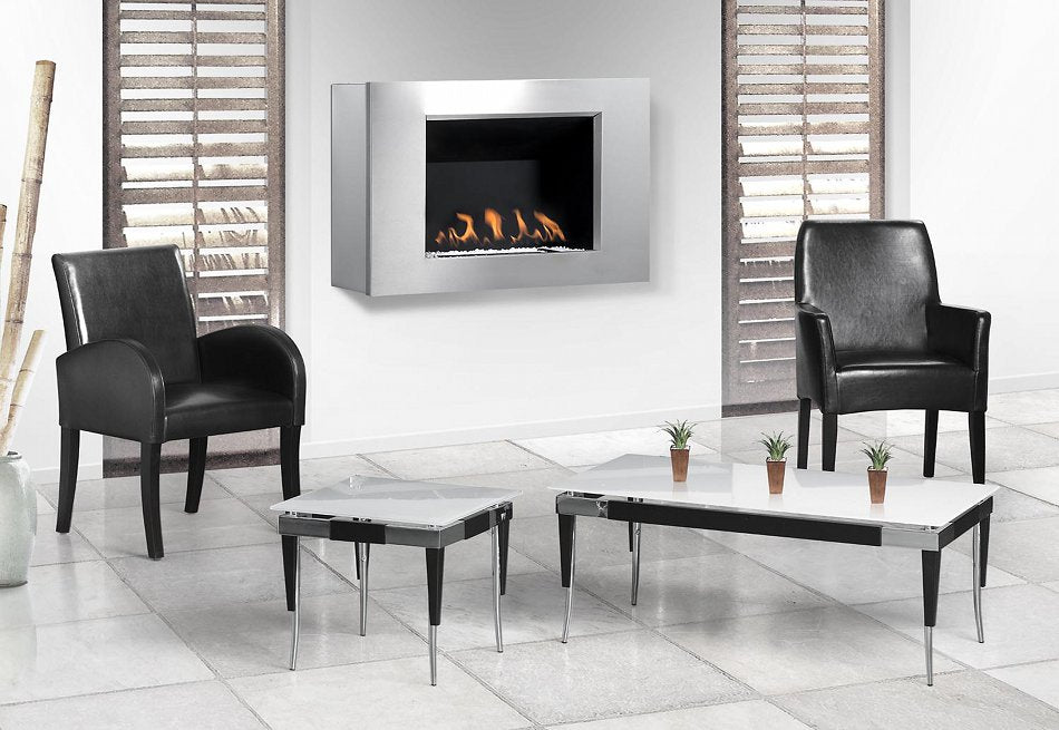 Infiniti concept wall hanging fireplace modern design