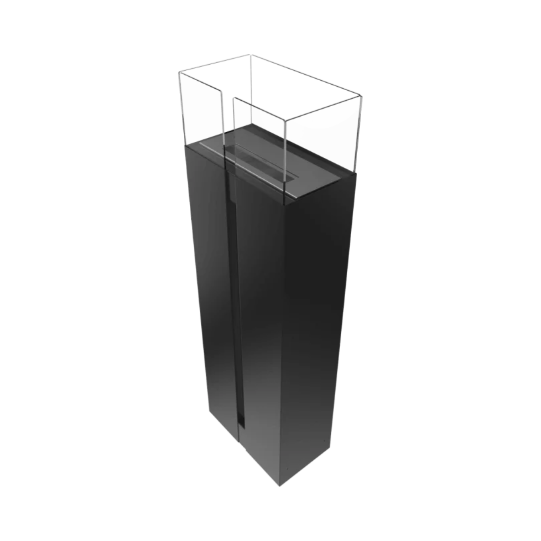 Kratki Romeo freestanding ethanol fireplace, modern cylinder design
