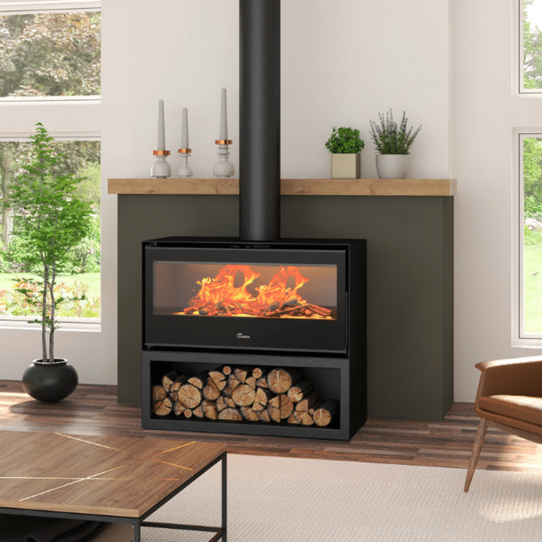 LACUNZA SILVER 1000 CAST IRON FREESTANDING | LOG BOX