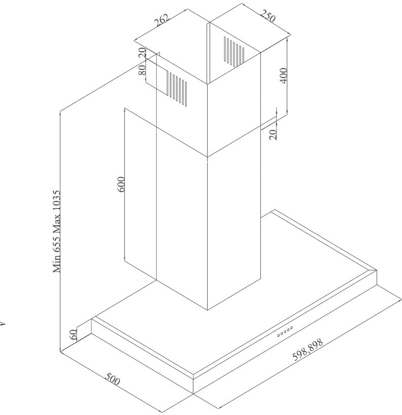 MEP 291 I 90CM WALL MOUNTED COOKER HOOD