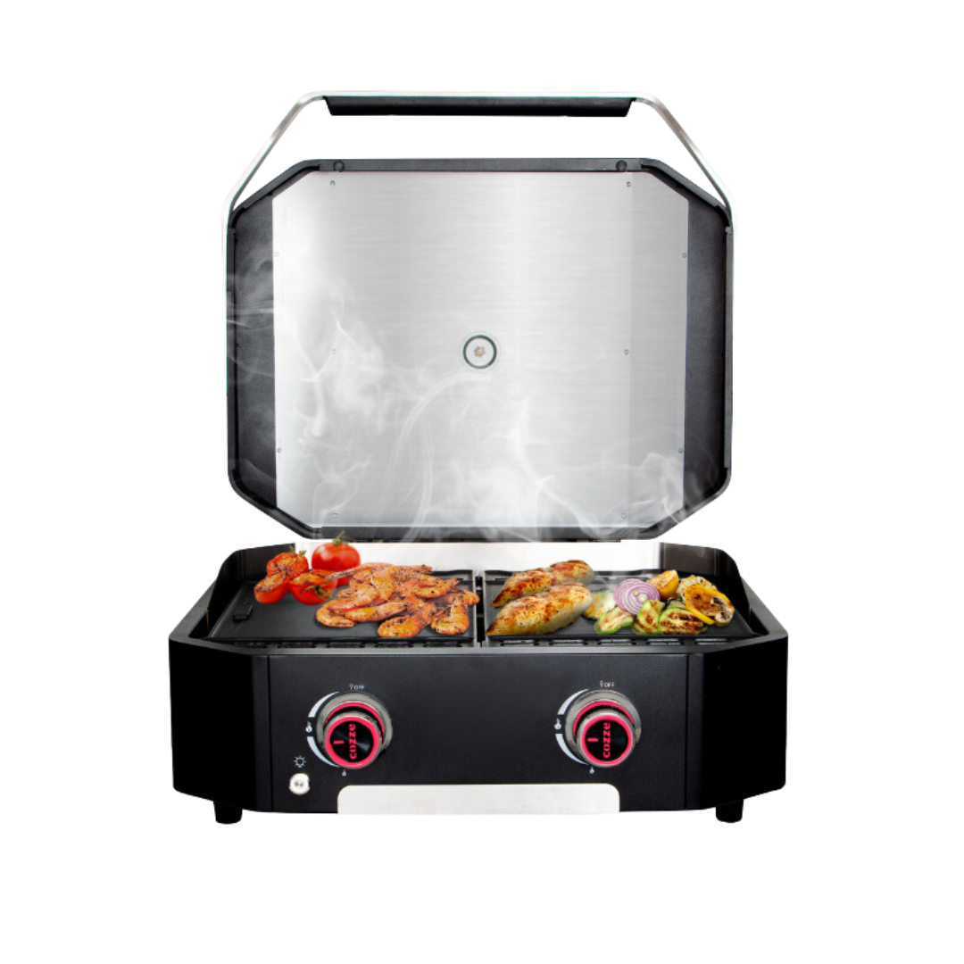 Flat plancha cooking plate for braai and outdoor grilling