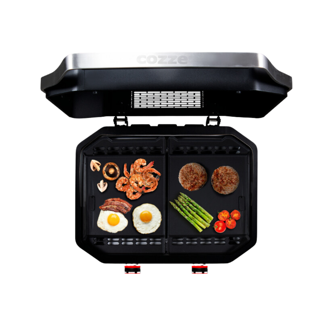 Plancha 3 gas grill plate for flat top cooking, compact outdoor design