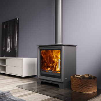 SAfire Heeta 600 Timberbox wood fireplace with standard base