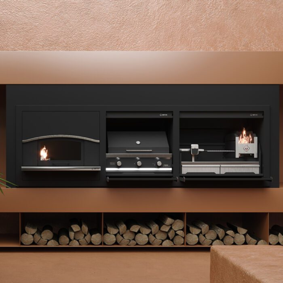 SAfire PYRO GAS & WOOD BRAAI GRILL COMBO with PIZZA OVEN
