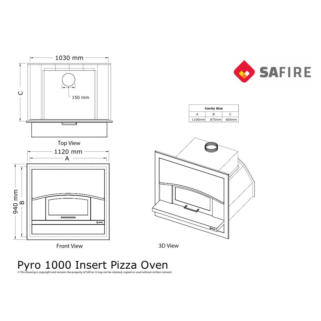 SAfire PYRO PIZZA OVEN INSERT