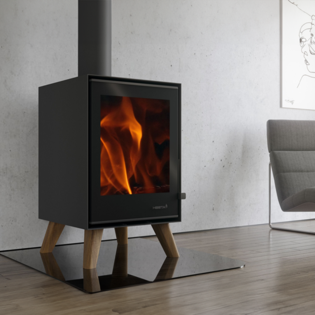 SAfire Heeta 500 Oakley wood fireplace lifestyle image