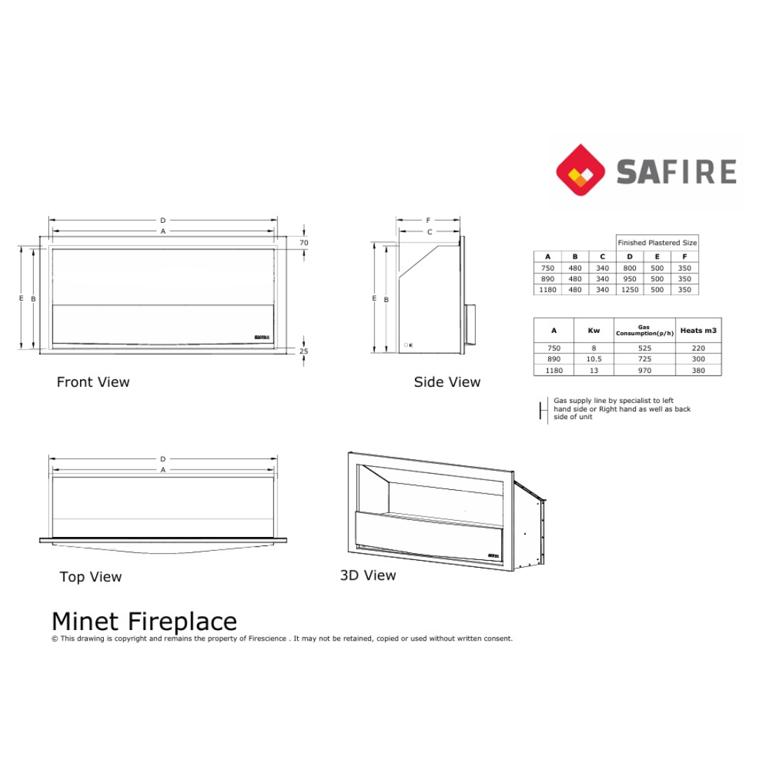 SAfire MINET GAS FIREPLACE