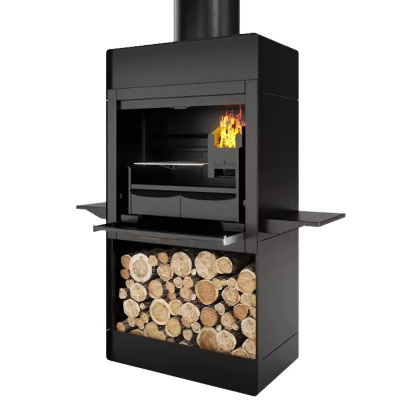 SIGNI FIRES EMBER FREESTANDING WOOD & CHARCOAL BRAAI | LOG STORAGE | M/S