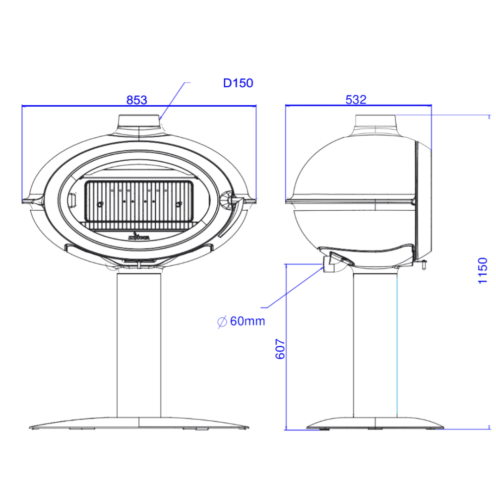 Hydro Fire Invicta Brio on Pedastal (Direct Air Supply)