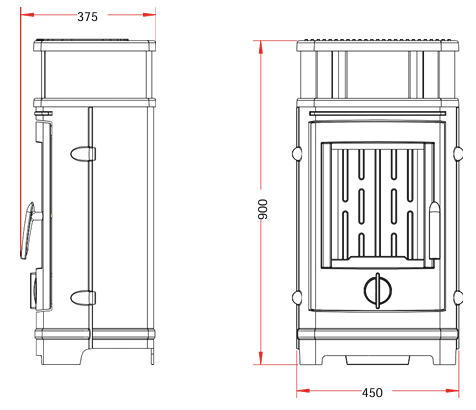 Hydro Fire Invicta Treville Freestanding Fireplace