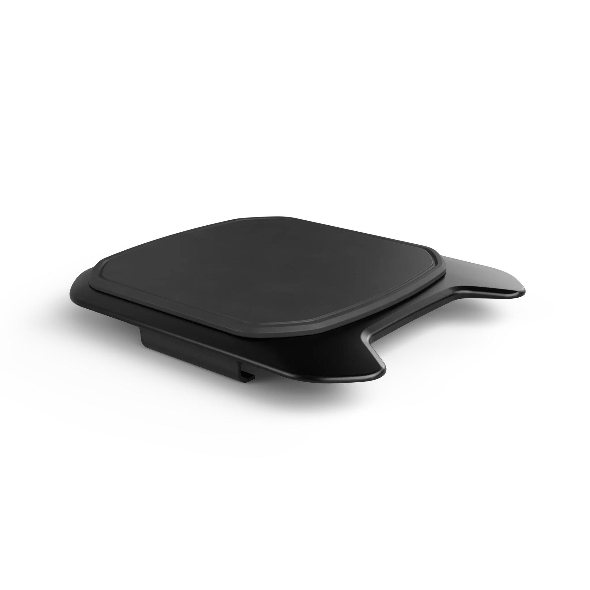 Black portable grill on a white background