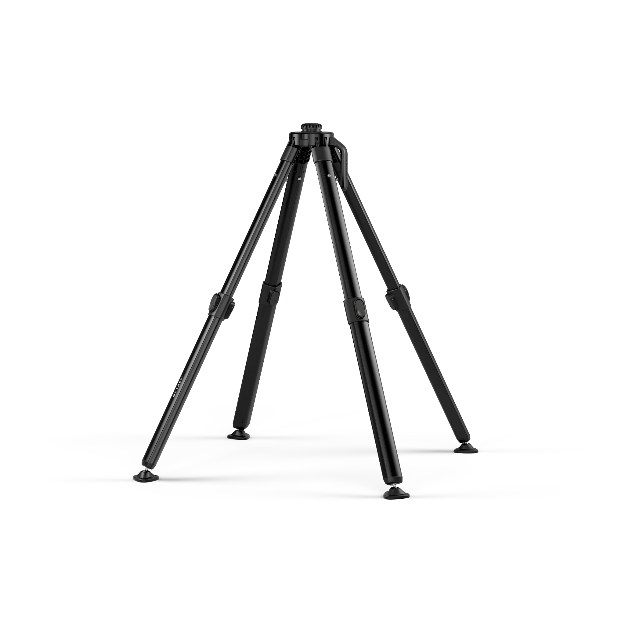 Black tripod on a white background