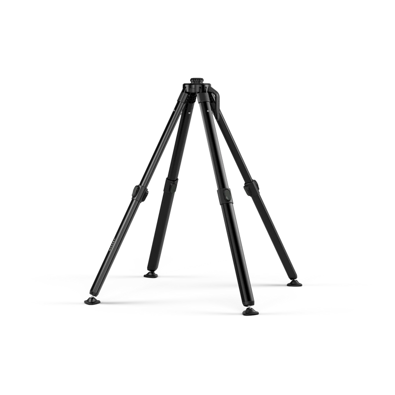 Black tripod on a white background