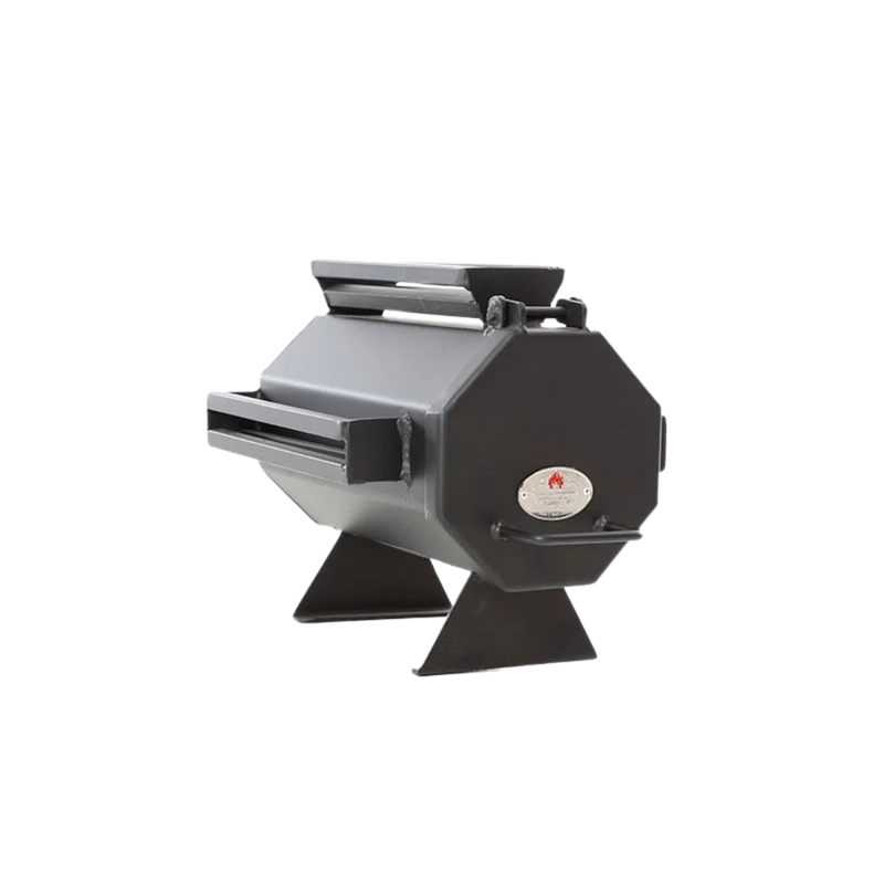 A black portable gas grill with a lid closed, set against a plain background.