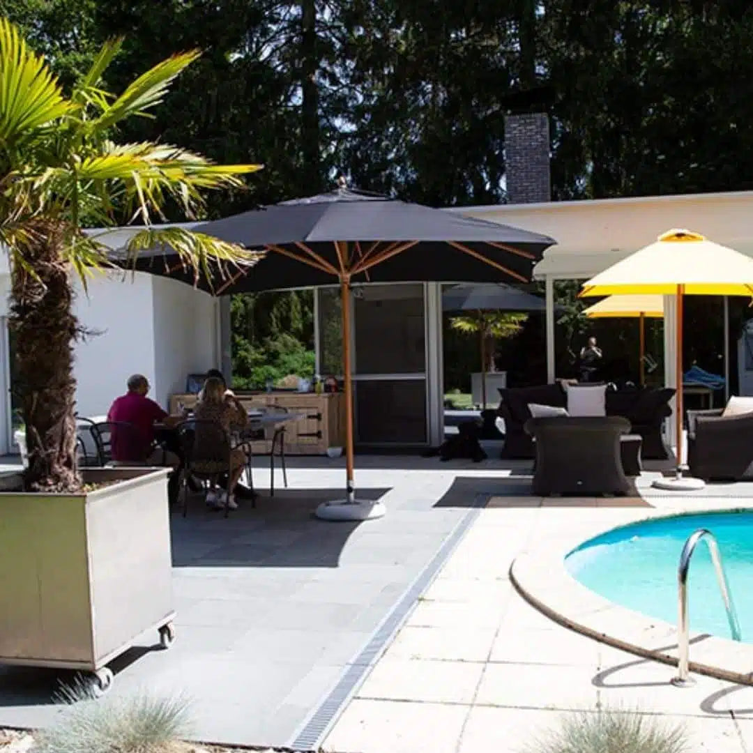 Hydro Fire 3.2m Octagonal Charcoal Classic Parasol (excludes Medium Base)