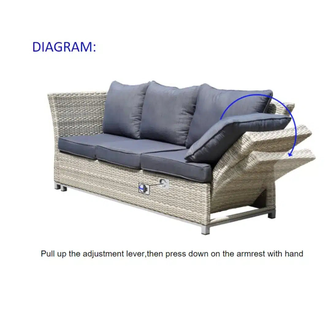 Hydro Fire Versano Patio Lounge Set (Dark Grey)