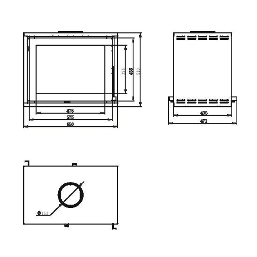 Canature Taurus double sided insert diagram for modern fireplaces