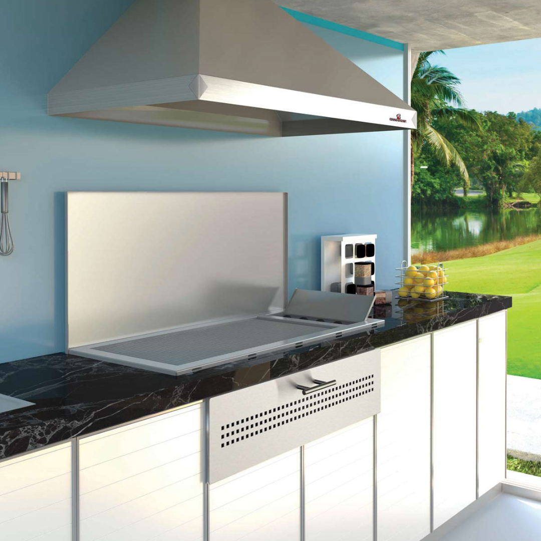 Chad-O-Chef hob grill lifestyle image in a modern kitchen