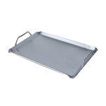 A set of three stainless steel Chad-O-Chef stir-fry pans of varying sizes with handles.