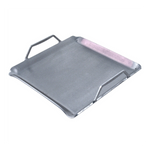 A set of three stainless steel Chad-O-Chef stir-fry pans of varying sizes with handles.