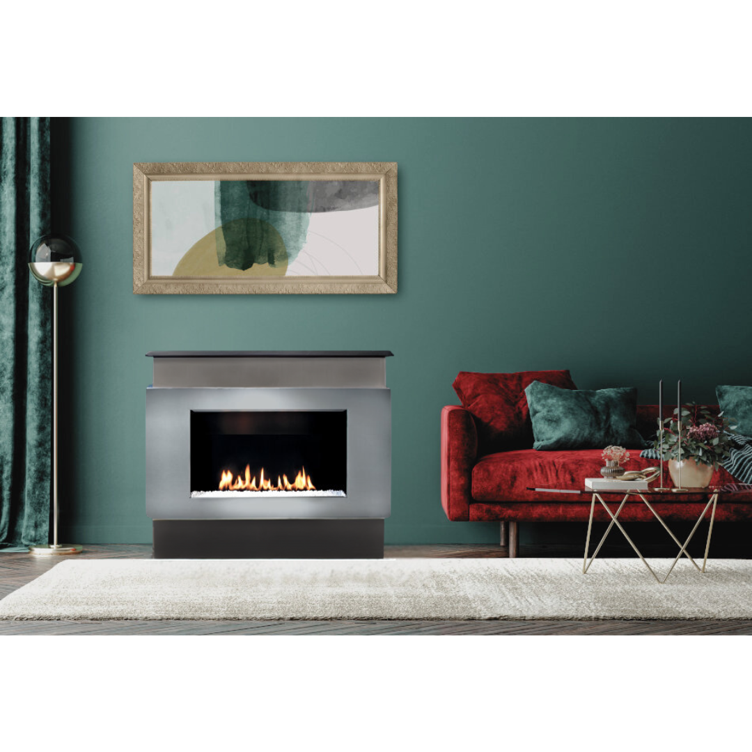 Concept mantle black fireplace modern decorative unit