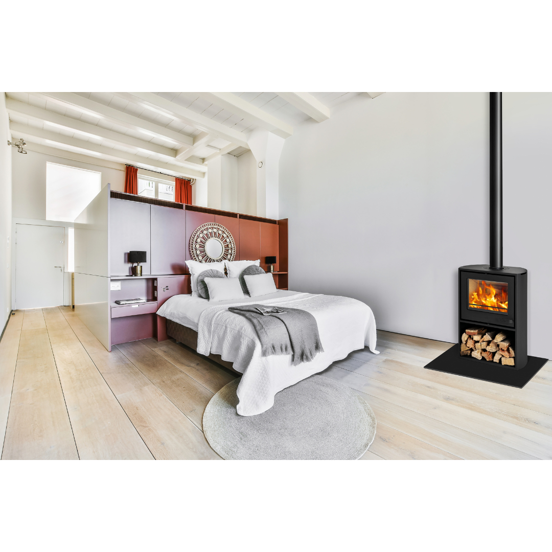 Curve 10 kW freestanding stove lifestyle modern room